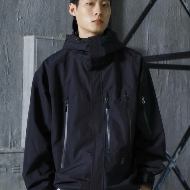 트래블 3 레이어 써밋 후드 윈드 브레이커 블랙