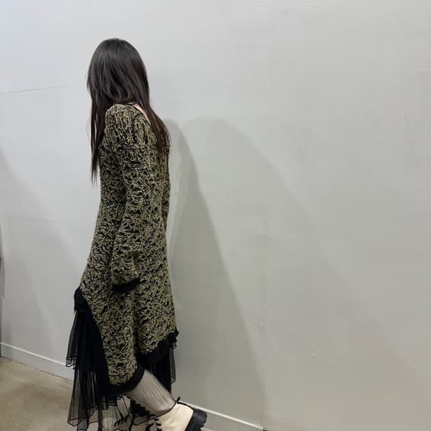 디젤 네트 디테일 언밸런스 원피스