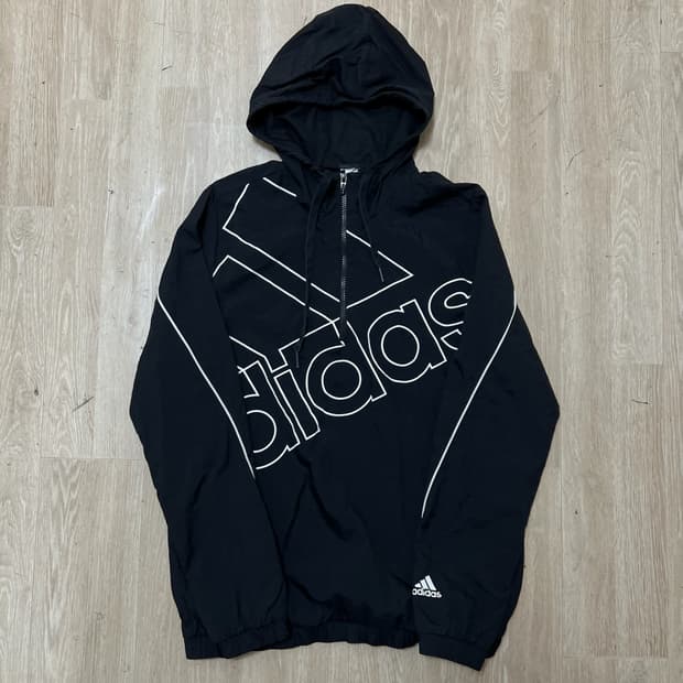 아디다스 올드스쿨 빅로고 아노락 바람막이 자켓 S/90 