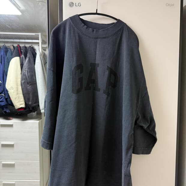 이지갭 발렌시아가 3/4 슬리브 워시드 블랙 M