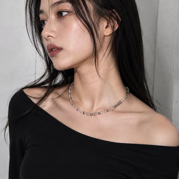 Ellavo Clear Rhythm Beads Necklace