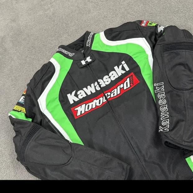 [정품/XL] Kawasaki 가와사키 오토바이 자켓 블랙  c1