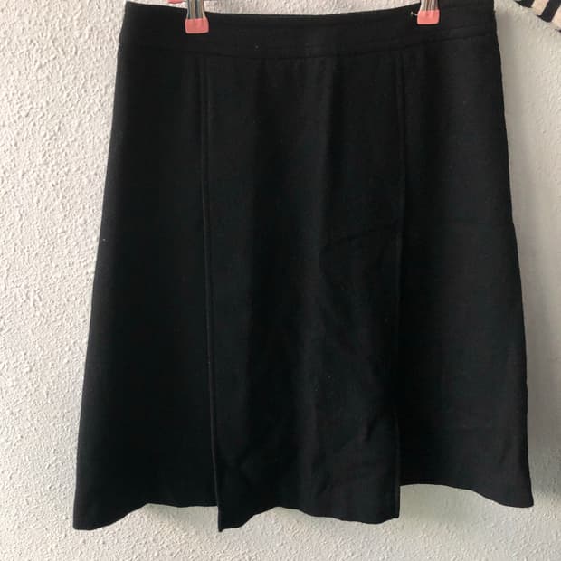 니트 미디스커트 블랙