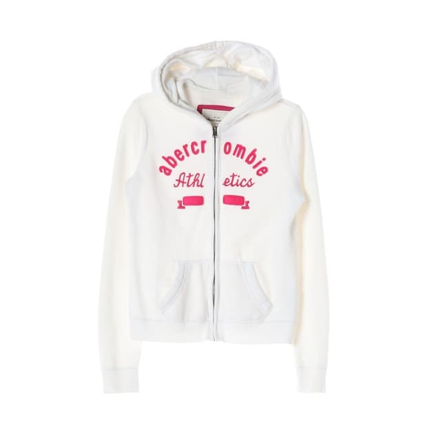 아베크롬비 키즈 핑크 로고 후드 집업 XL