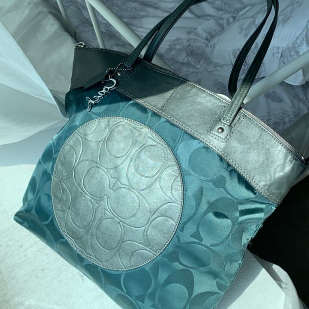 💙 Coach blue green bag