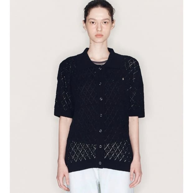 새상품 아비에무아 Heart Crochet Knit Jacket