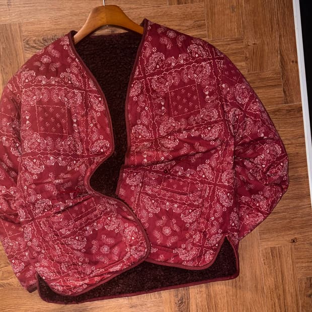 버커루 페이즐리 양털 퀄팅자켓