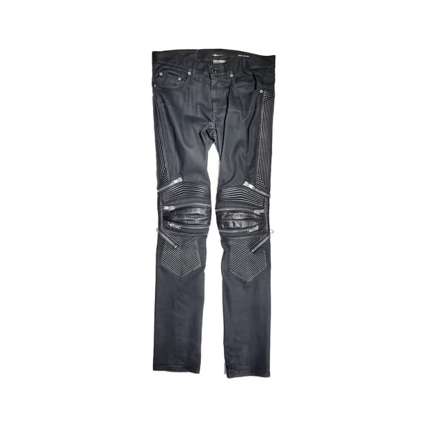 [SAINT LAURENT]LEATHER PANEL JEAN