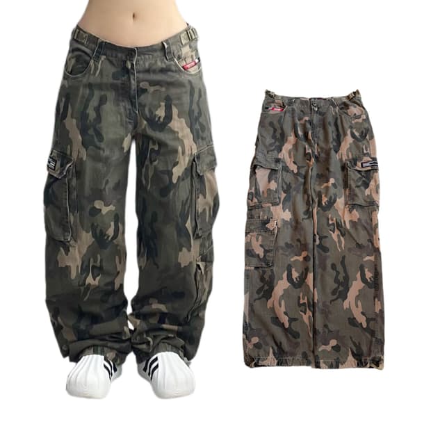 FUBU 후부 푸부 카모 와이드 올드스쿨 카고팬츠
