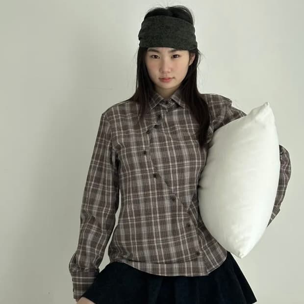 콜로신스 Neucha wave shirt tabac check