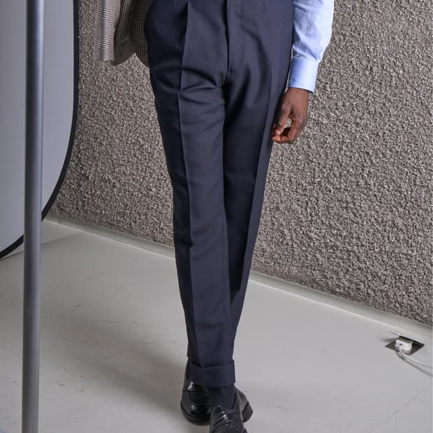 Natalino Navy Single Pleat Trouser