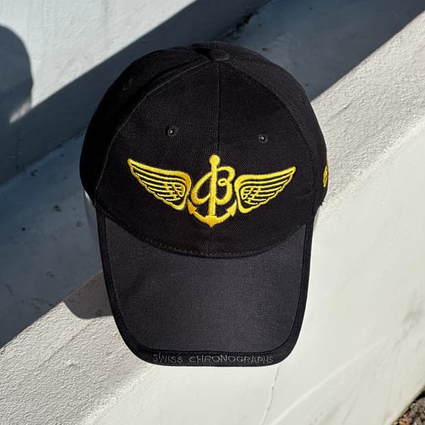 [F] 브라이틀링 로고 블랙 볼캡 모자