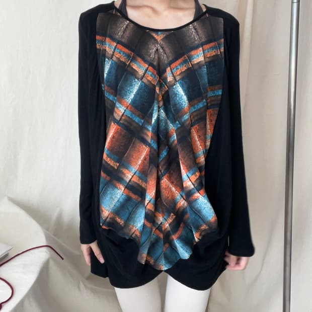 Atsuro Tayama Checked Knit Top
