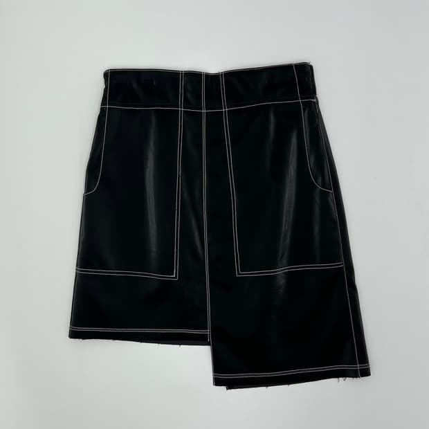빈티지 페이크 레더 스커트