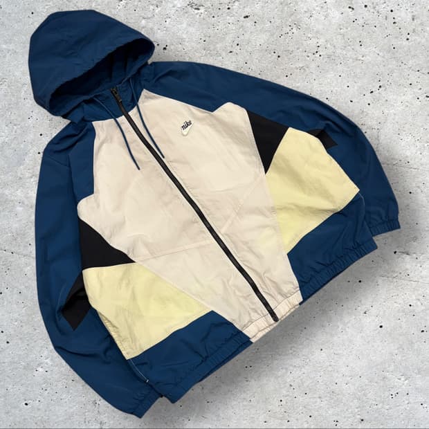 [2XL] 나이키 컬러블록 바람막이 후드집업 네이비 B981