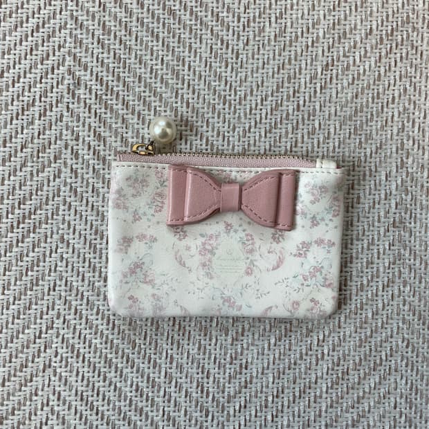 빈티지 플로럴 리본 코인 지갑 