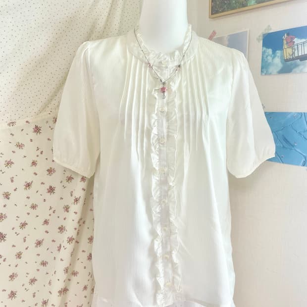 모리걸 빈티지 로걀 히메 프릴 블라우스 🤍🎀🫧