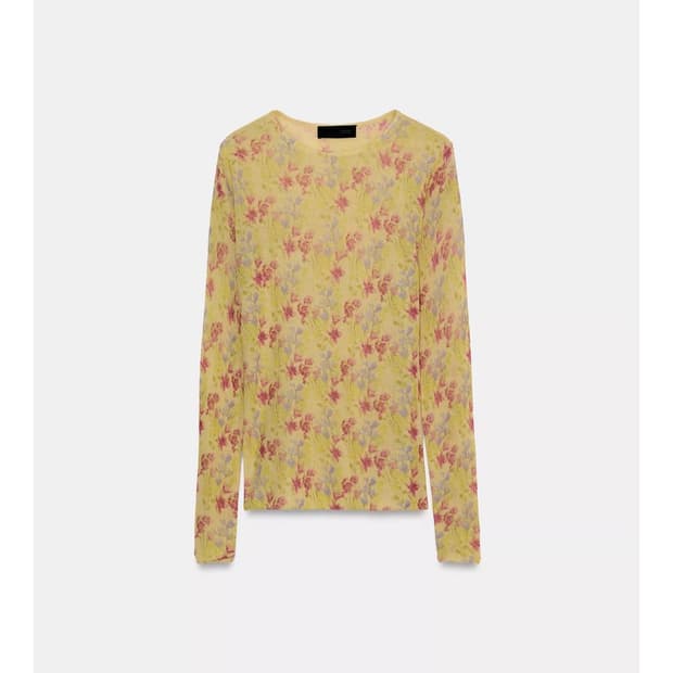 Zara 플로럴 패턴 니트 탑 L