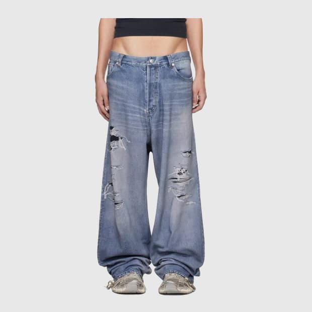 [S] 발렌시아가 트롱프뢰유 데님 팬츠 블루