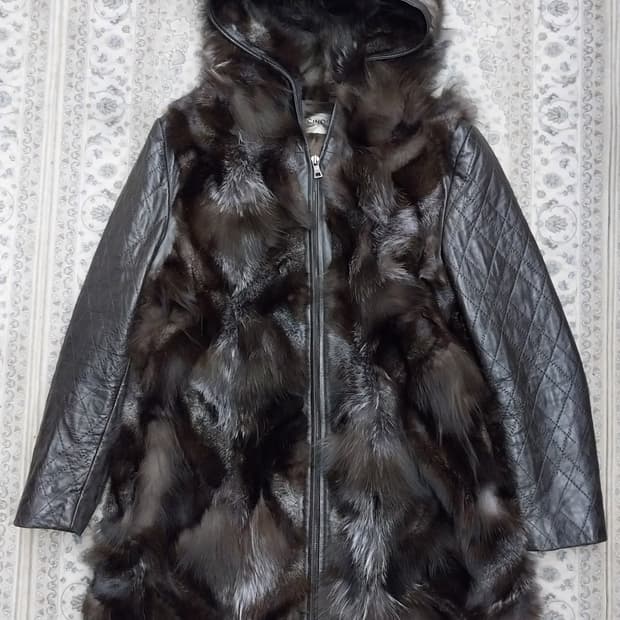 이신우 밍크 퍼 양가죽 배색 롱 코트 88