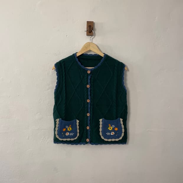 빈티지 니트 베스트 