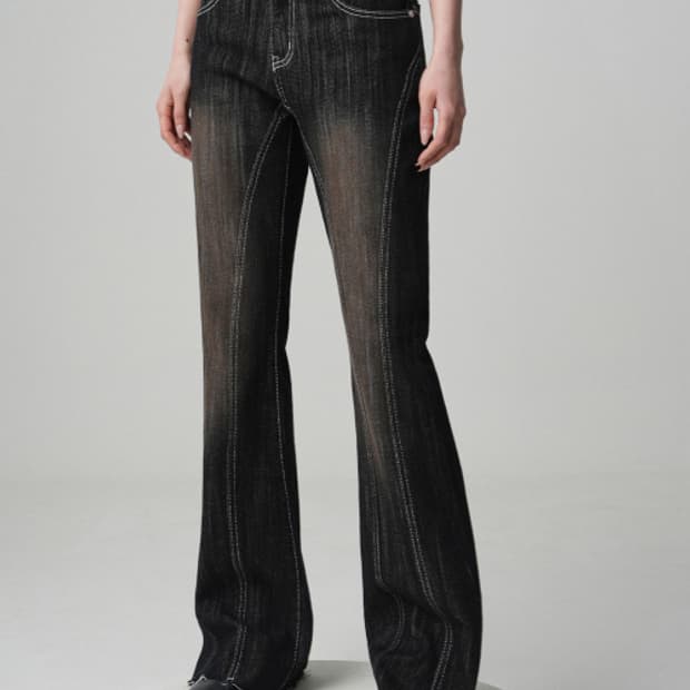 어반드레스 여성 워싱 데님 부츠컷 흑청바지 S