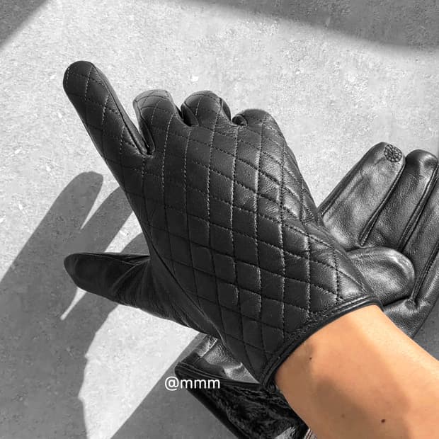 [Unisex] 스마트터치 퀼팅 가죽 장갑