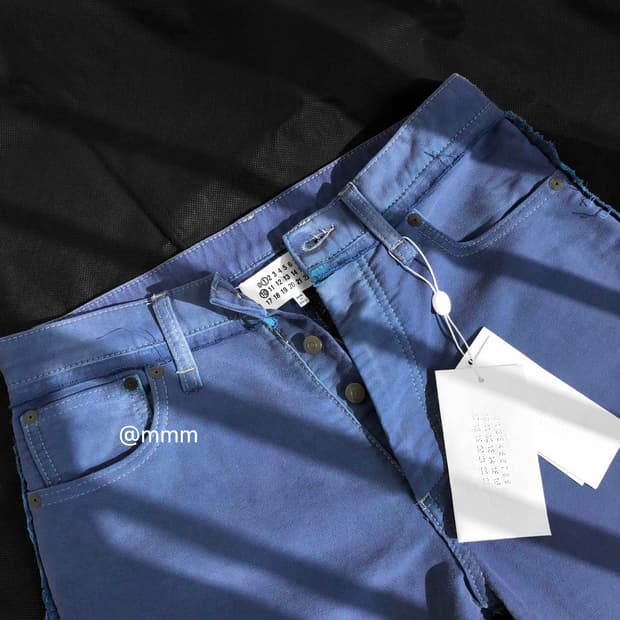 마르지엘라/워시드 컬러데님 팬츠