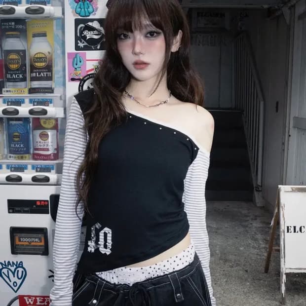 체리퀴리 CQ 패치 stud 원숄더 블랙
