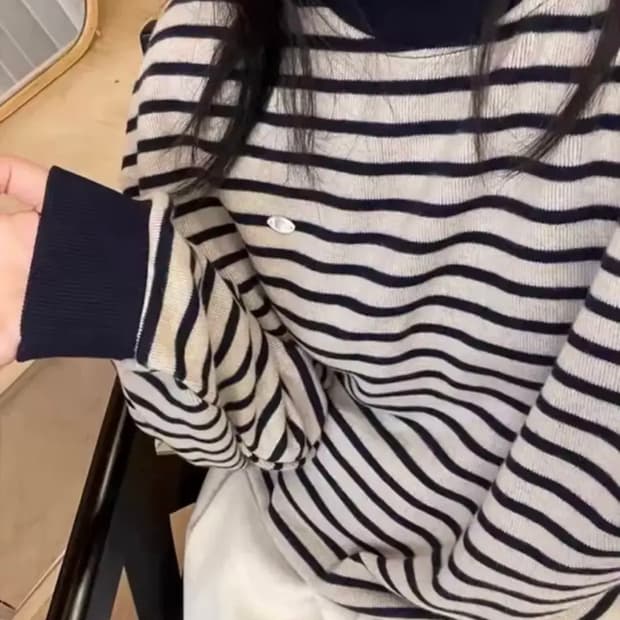 오브미 스트라이프 긴팔 맨투맨 티셔츠