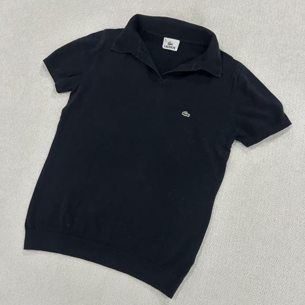 라코스테 블랙 반팔 니트 폴로티 s