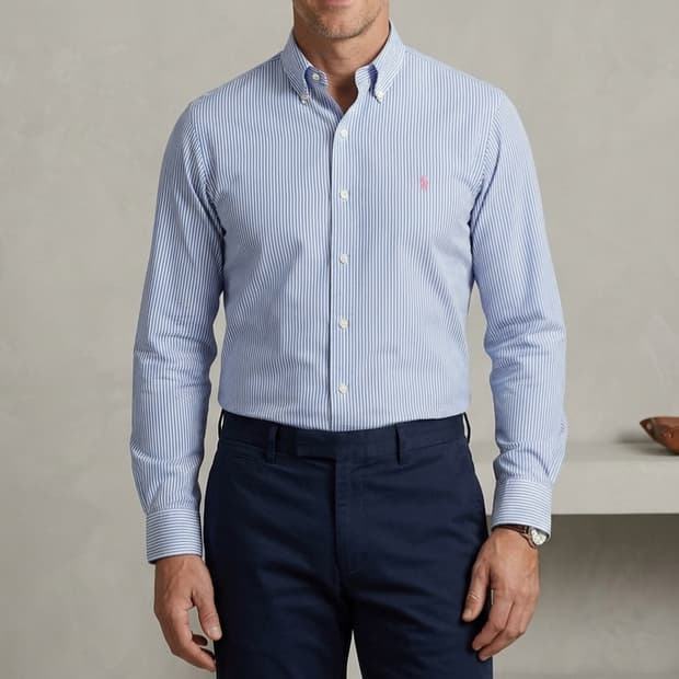 [105]랄프로렌 핑크 포니 스트라이프 셔츠