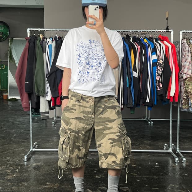 아베크롬비 카모플라주 카고 하프팬츠 