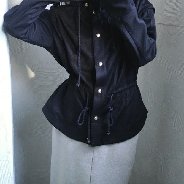 Chloe 끌로에 네이비 울 버튼 가디건 