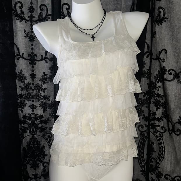 white lace slip