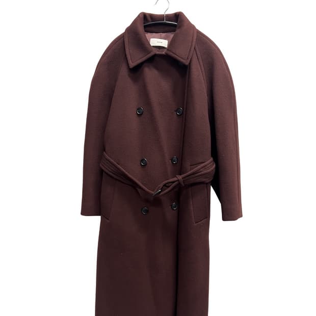 한섬 시스템 우먼스 울/캐시미어 트렌치 코트 와인