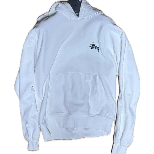 스투시 후드티 L 흰색