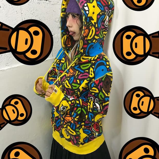 Bape Baby Milo Full Pattern Hood Zip-Up