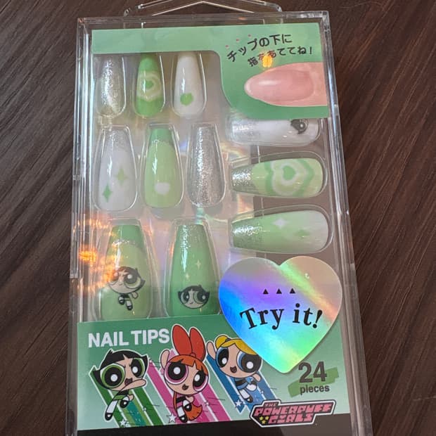 파워퍼프걸 네일팁(그린