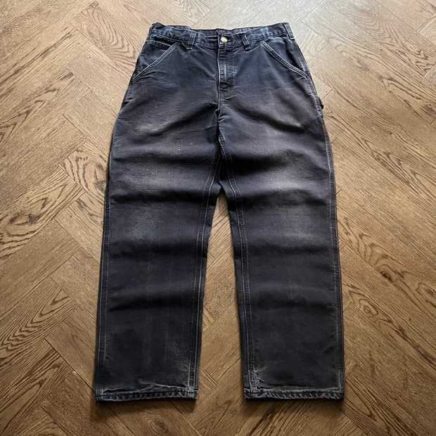 [31]칼하트 USA 빈티지 페이딩 미드나잇 네이비 싱글니 워크 팬츠