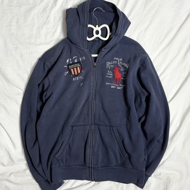 폴로 빅포니 다크블루 후드집업