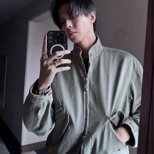 (S) 쿠어 카치온 워시드 트리밍 카라 주우재 점퍼