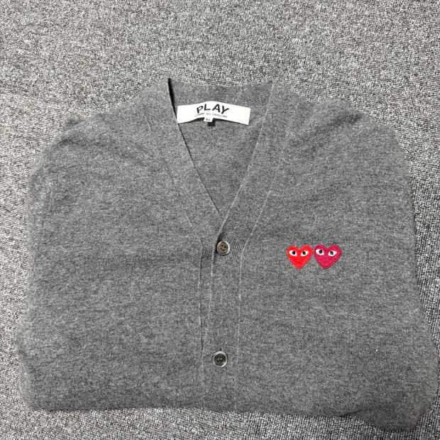 꼼데 가르송 더블하트 가디건