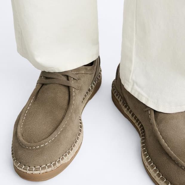 자라 소가죽 스웨이드 남성 스니커즈 