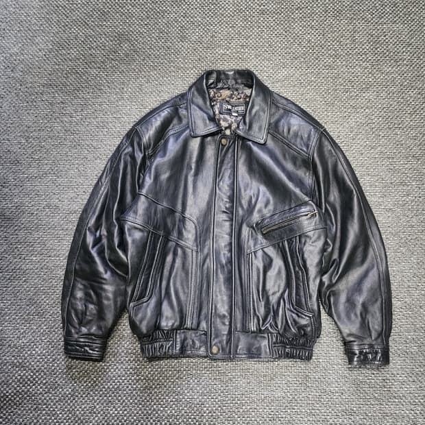빈티지 레더 자켓 블랙 L사이즈 