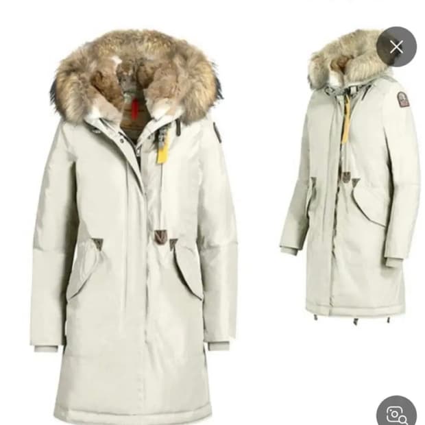 파라점퍼스 여성 라쿤퍼후드 롱다운패딩(M)