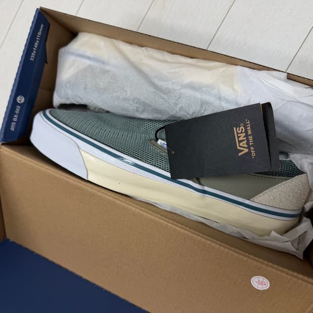 반스 슬립온 그린 메쉬 285 사이즈 새상품 