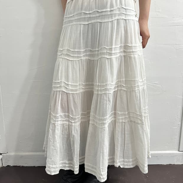 gap white tiered skirt