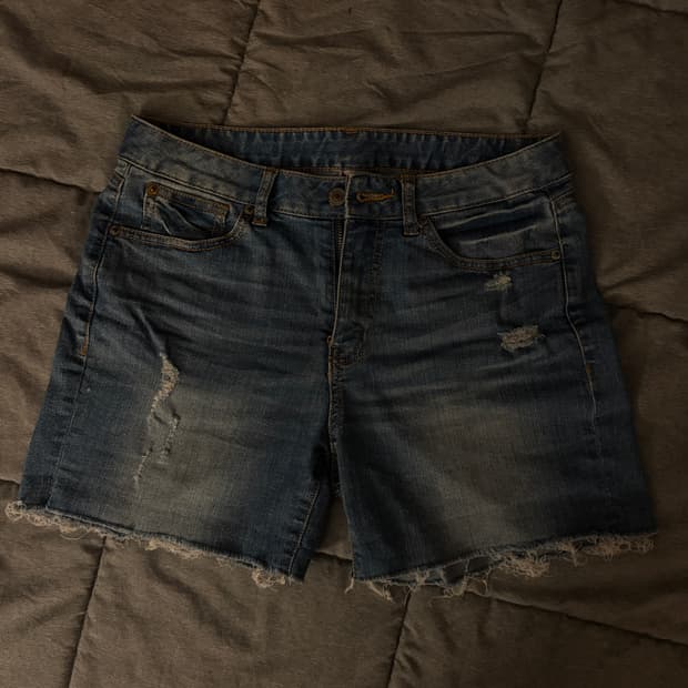 데님 기본 숏핫팬츠 중청