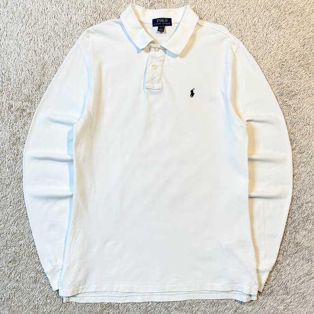 폴로 랄프로렌 신형 네이비포니 PK 긴팔 카라티 화이트